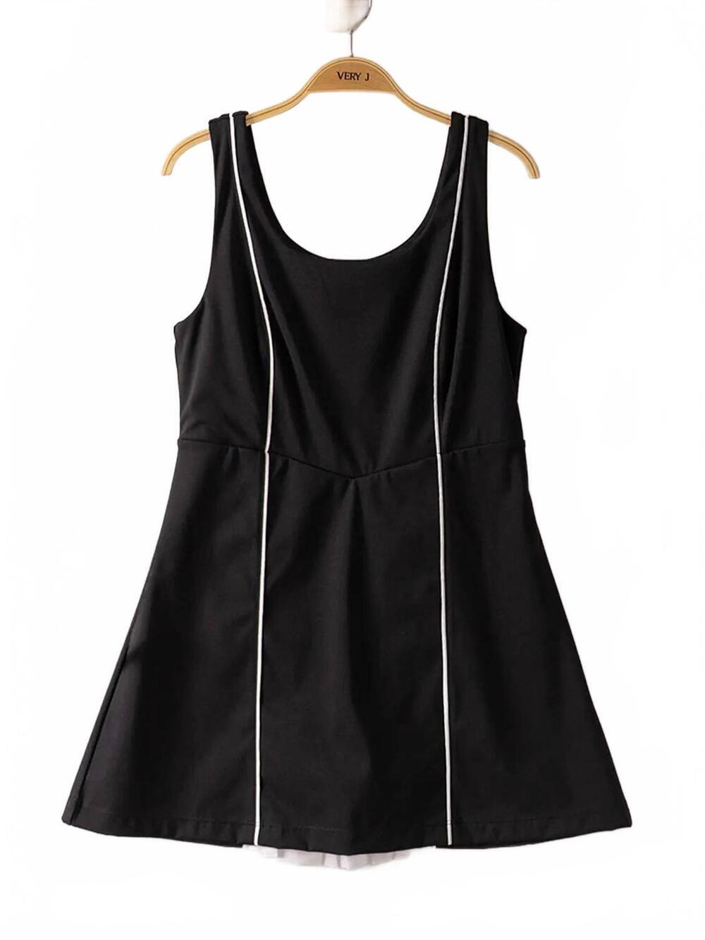 NEW VERY J women's movin’ & groovin’ activewear mini dress in black